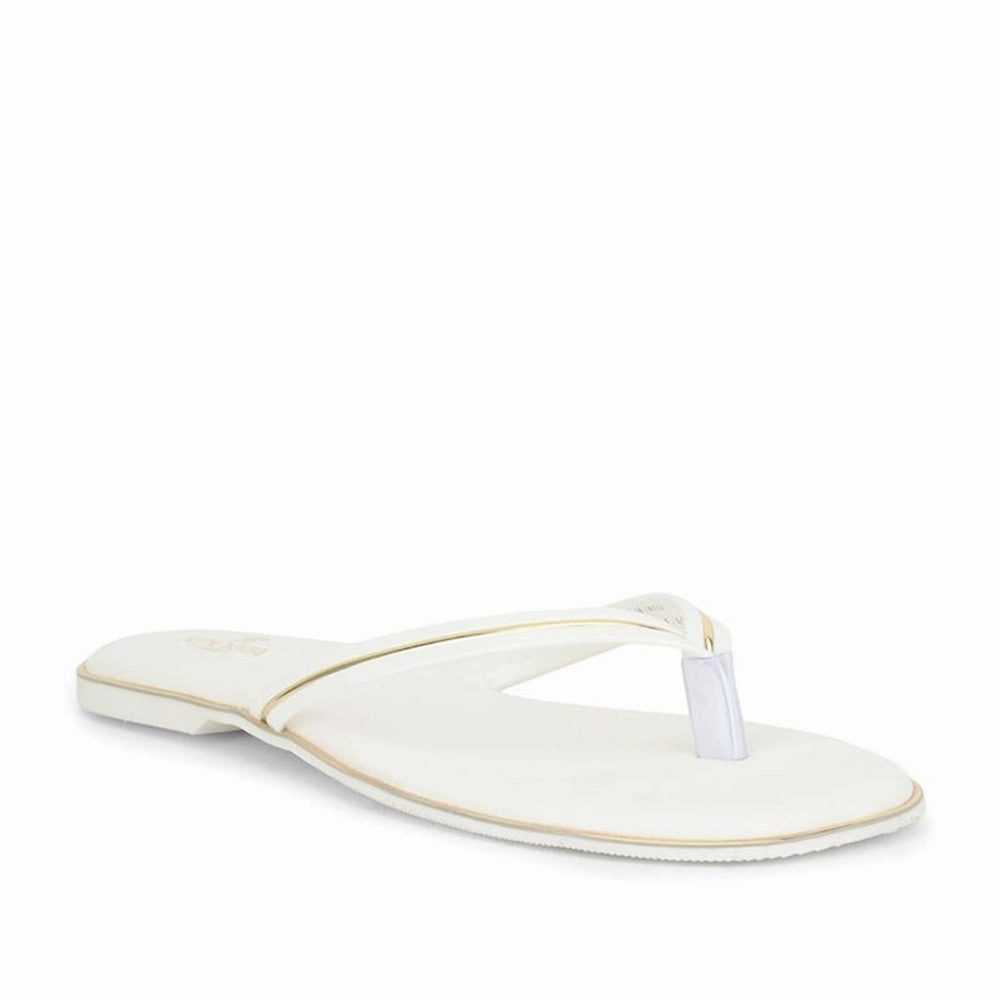 Senorita Casual White Slippers For Women PPU-3 By Liberty
