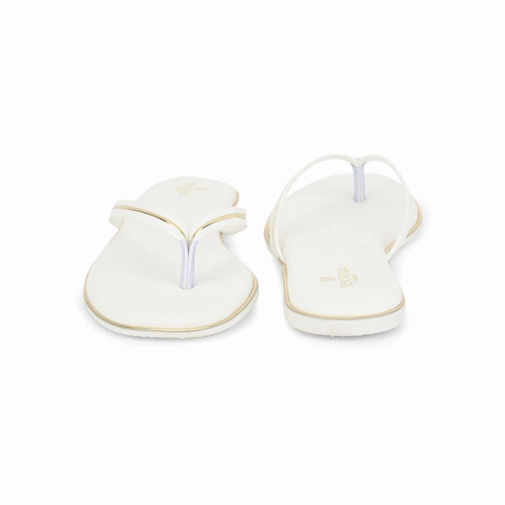 Senorita Casual White Slippers For Women PPU-3 By Liberty