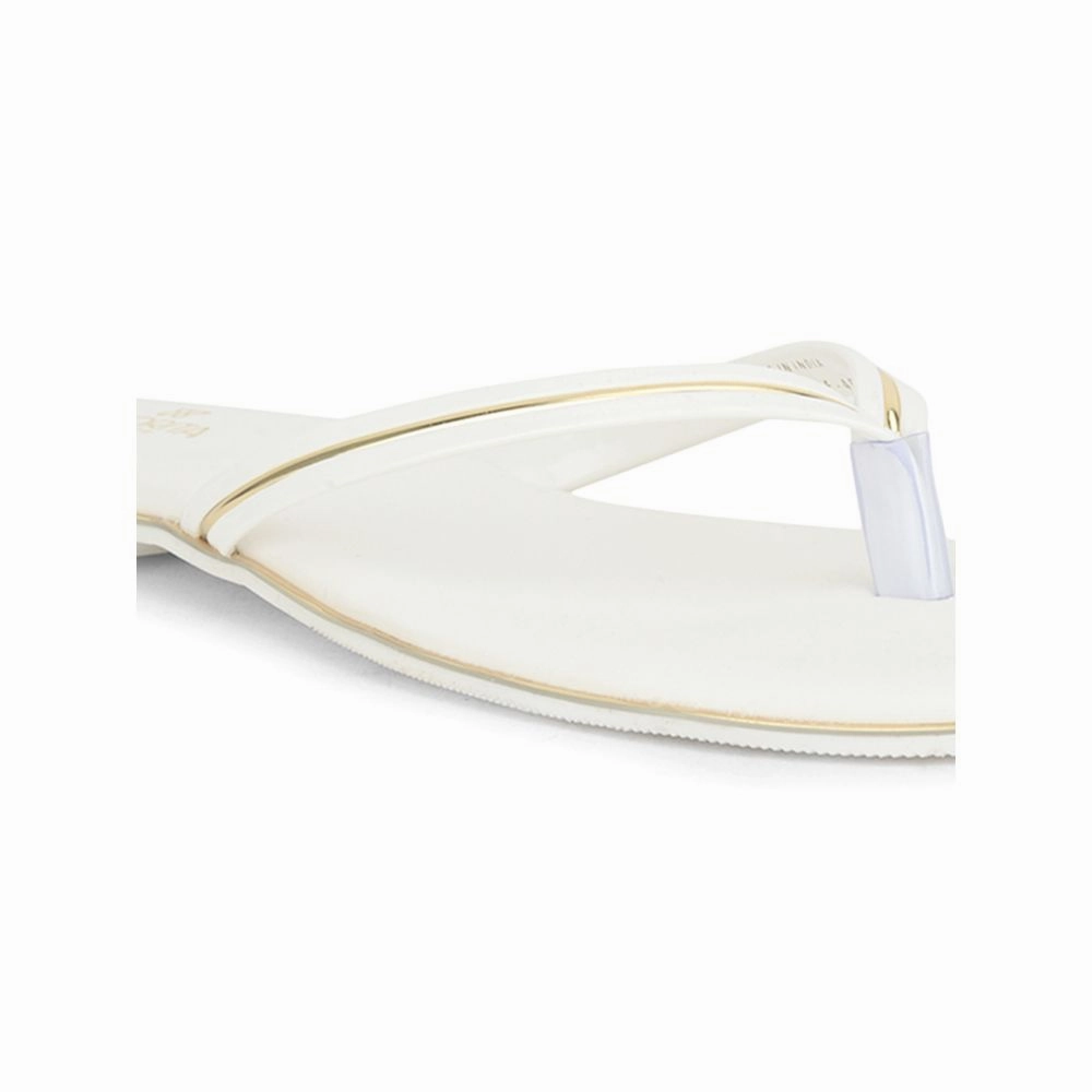Senorita Casual White Slippers For Women PPU-3 By Liberty