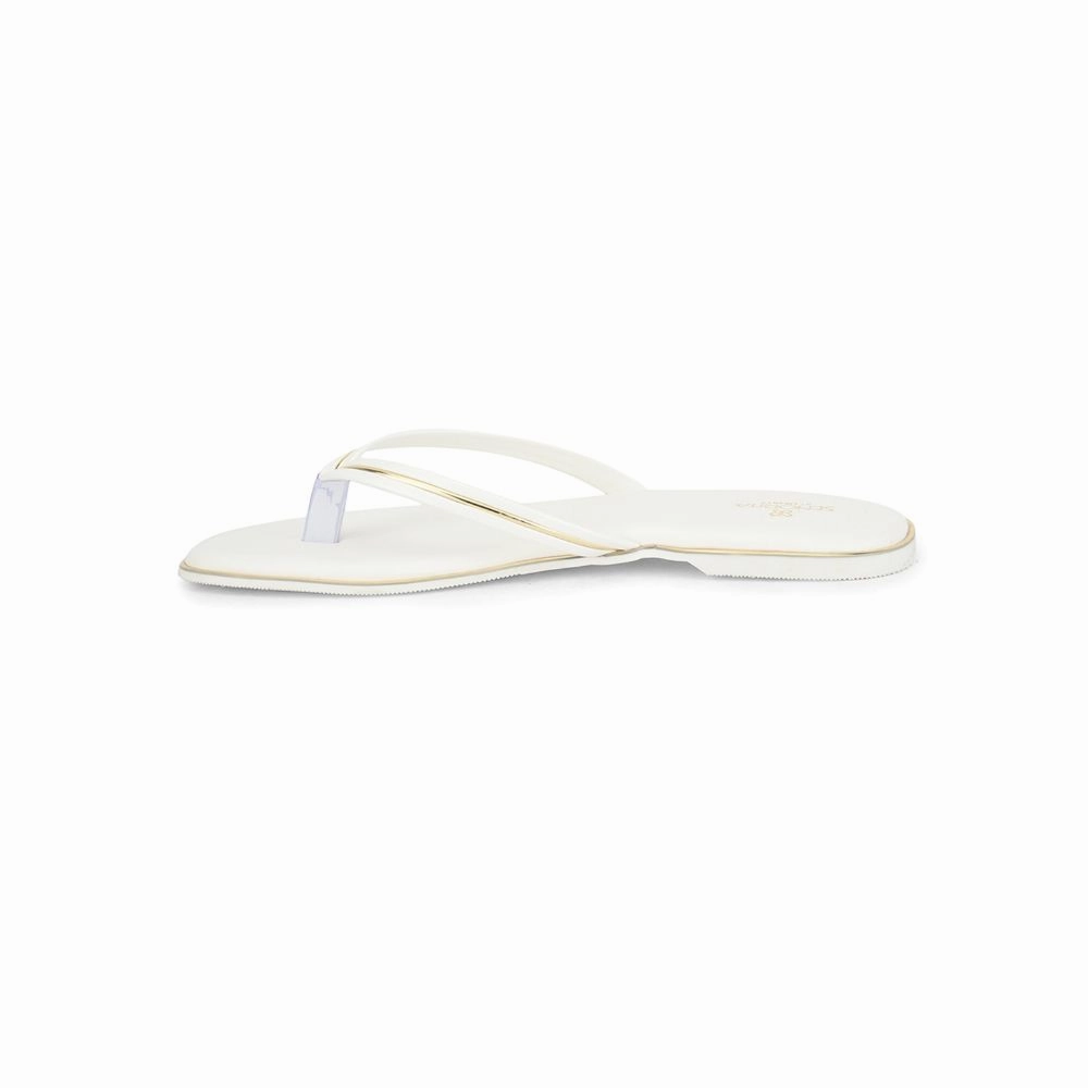 Senorita Casual White Slippers For Women PPU-3 By Liberty