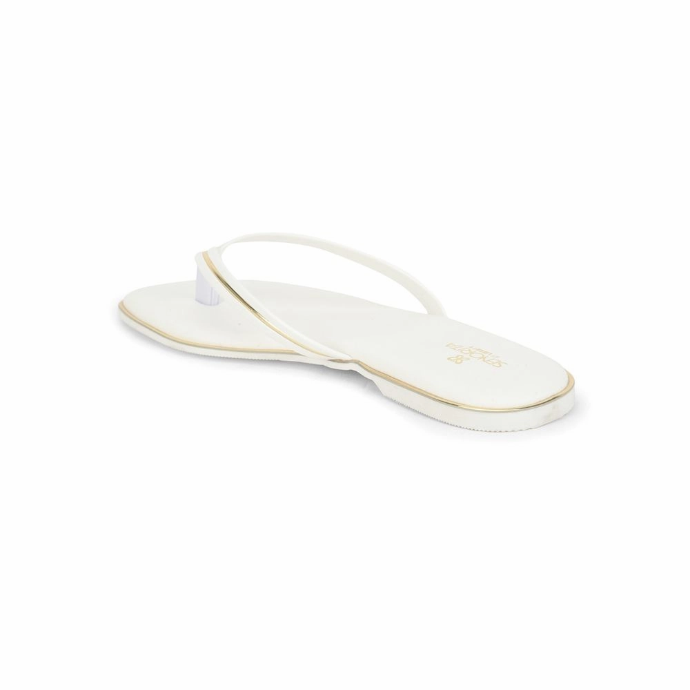 Senorita Casual White Slippers For Women PPU-3 By Liberty