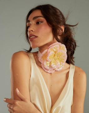 Sequin Flower Tie