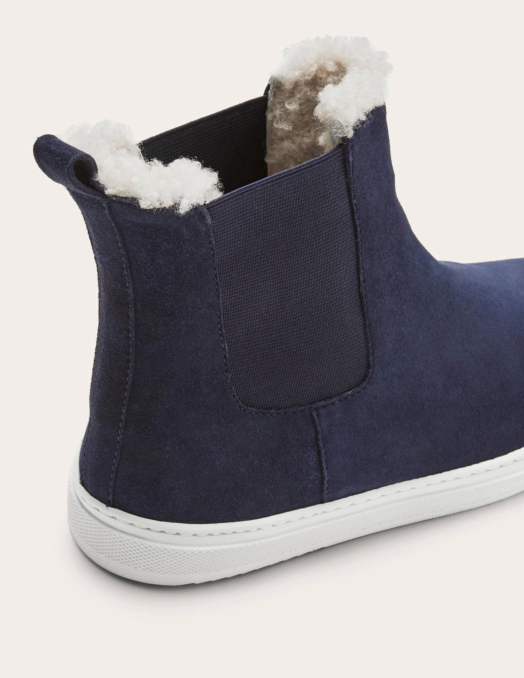 Shearling Chelsea Boots-Navy