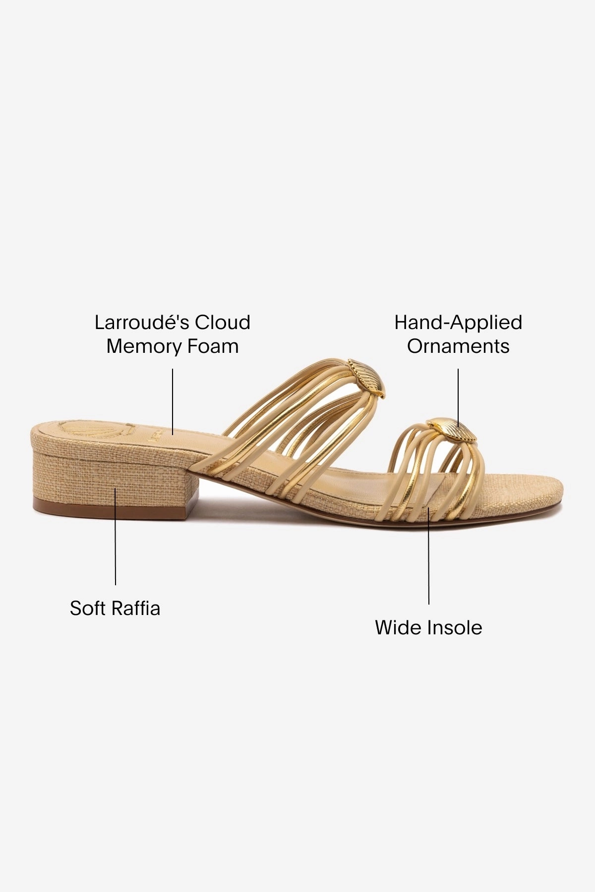 Shelly Flat Mule In Beige Raffia