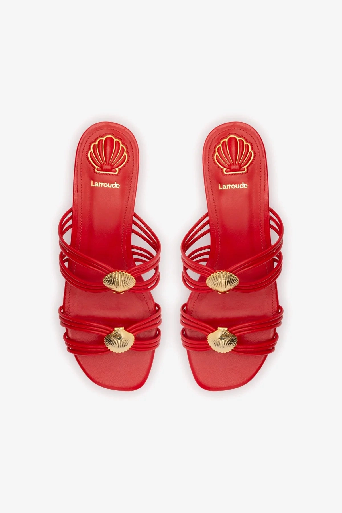 Shelly Flat Mule In Scarlet Leather