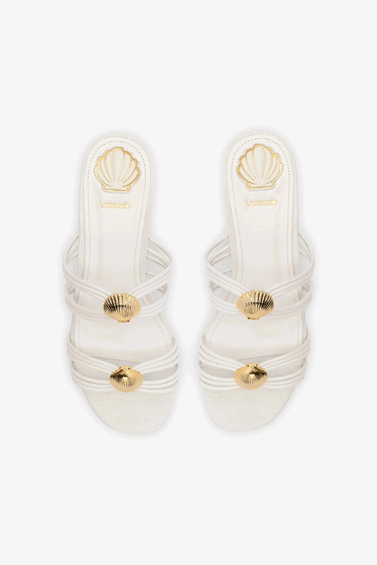 Shelly Flat Mule In White Leather