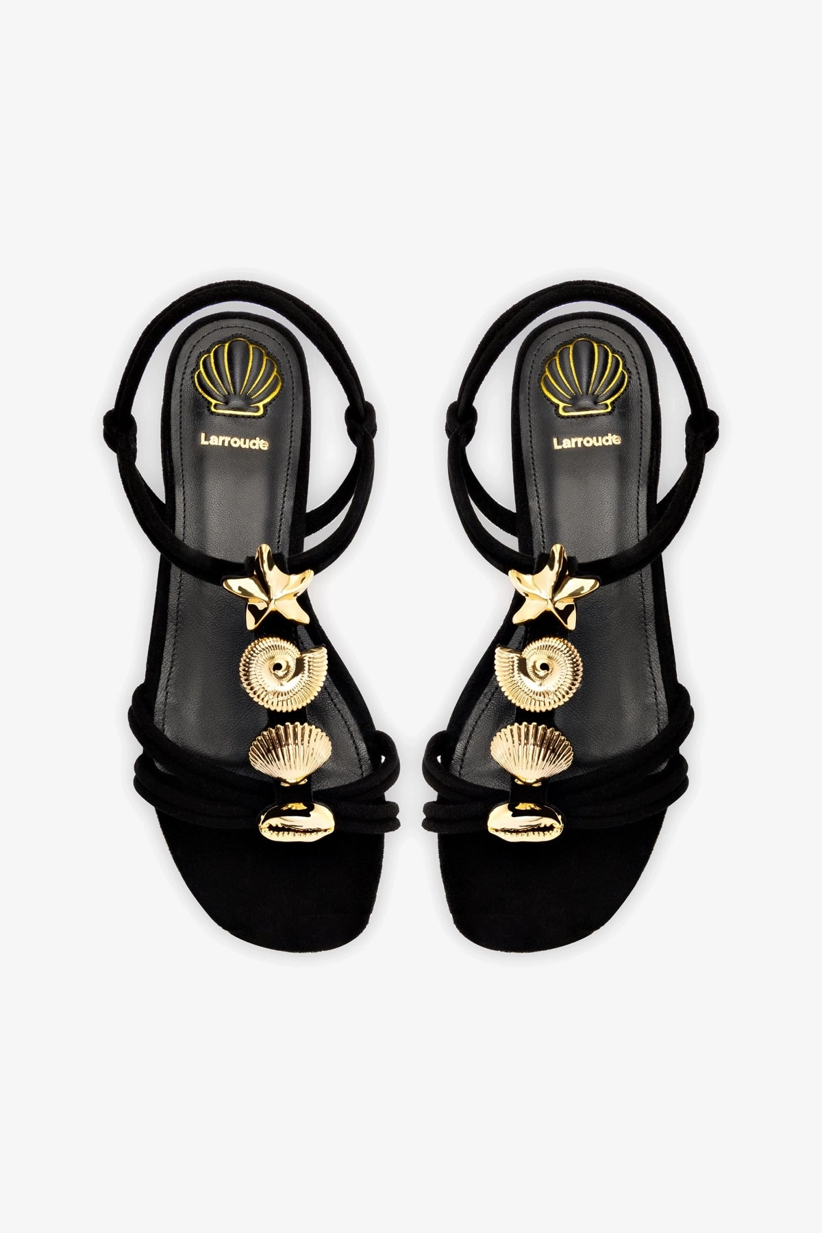 Shelly Flat Sandal In Black Suede