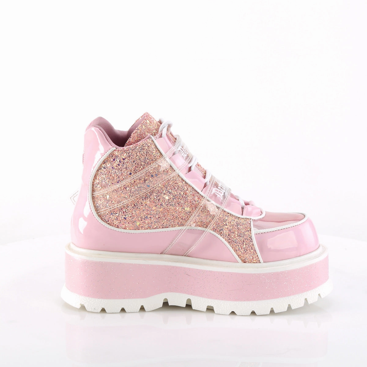 SLACKER-50  Baby Pink Holographic Patent-Pink Multi Glitter