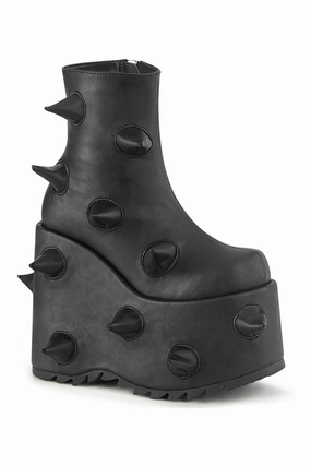 SLAY-77 Ankle Boot | Black Faux Leather
