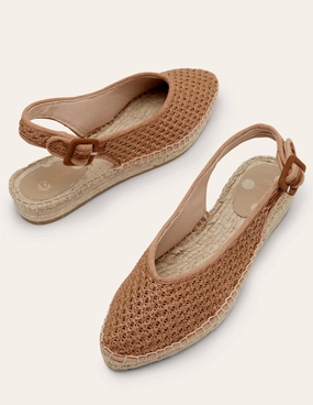 Slingback Espadrille Sandals-Woven Tan
