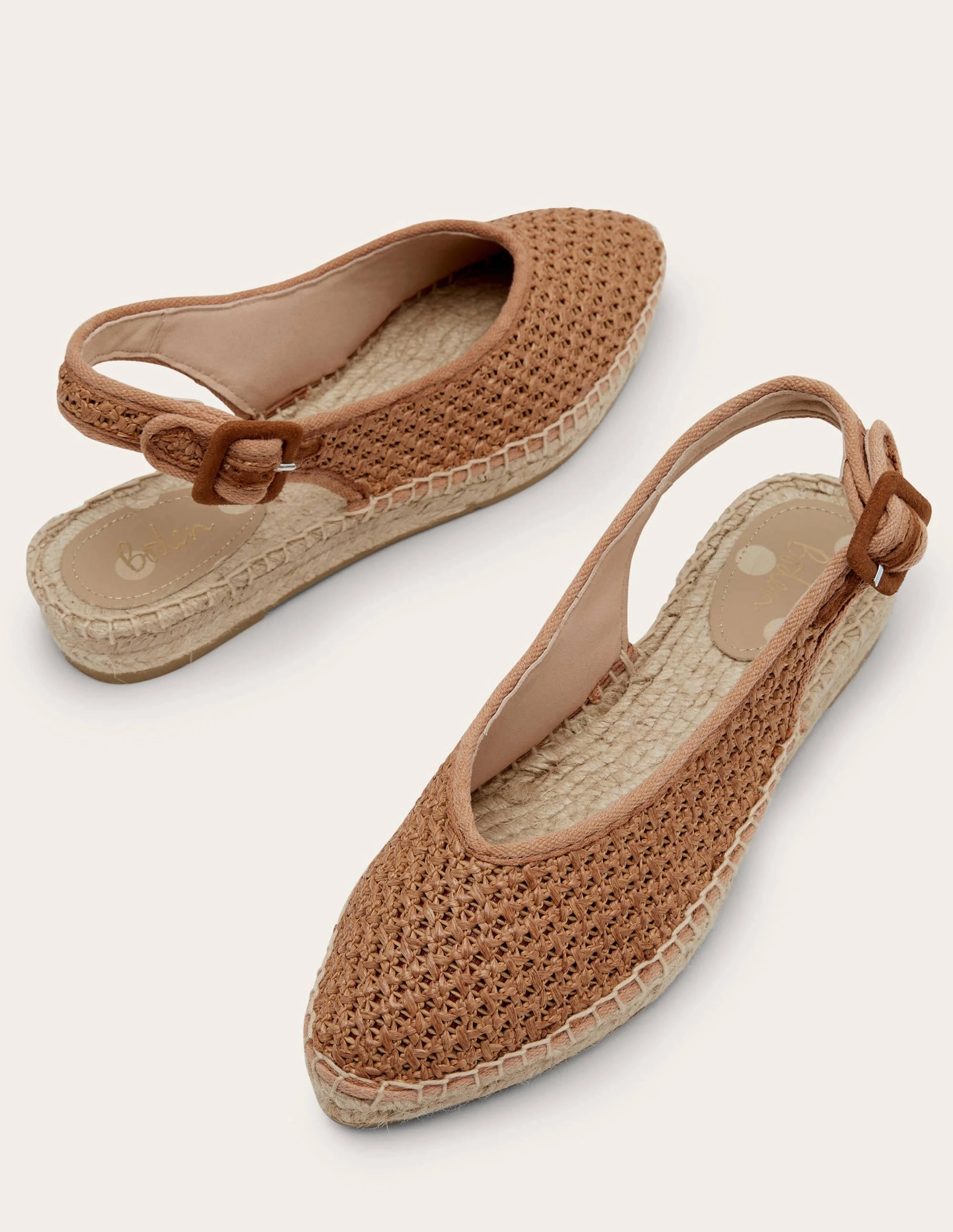 Slingback Espadrille Sandals-Woven Tan