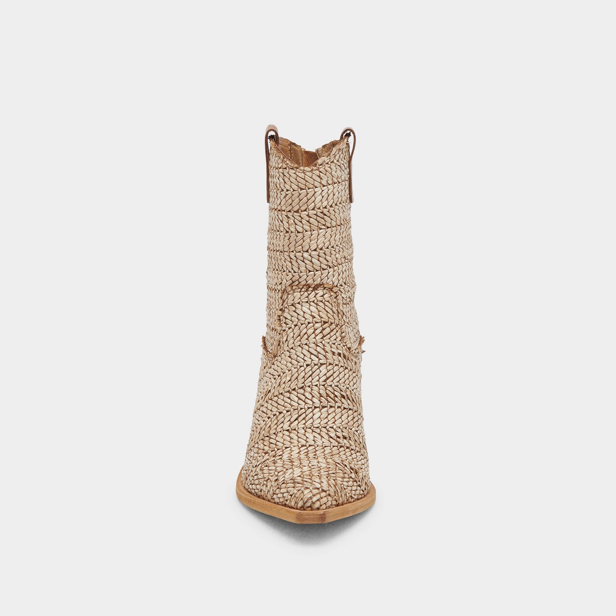 TEXIN BOOTIES BROWN MULTI RAFFIA