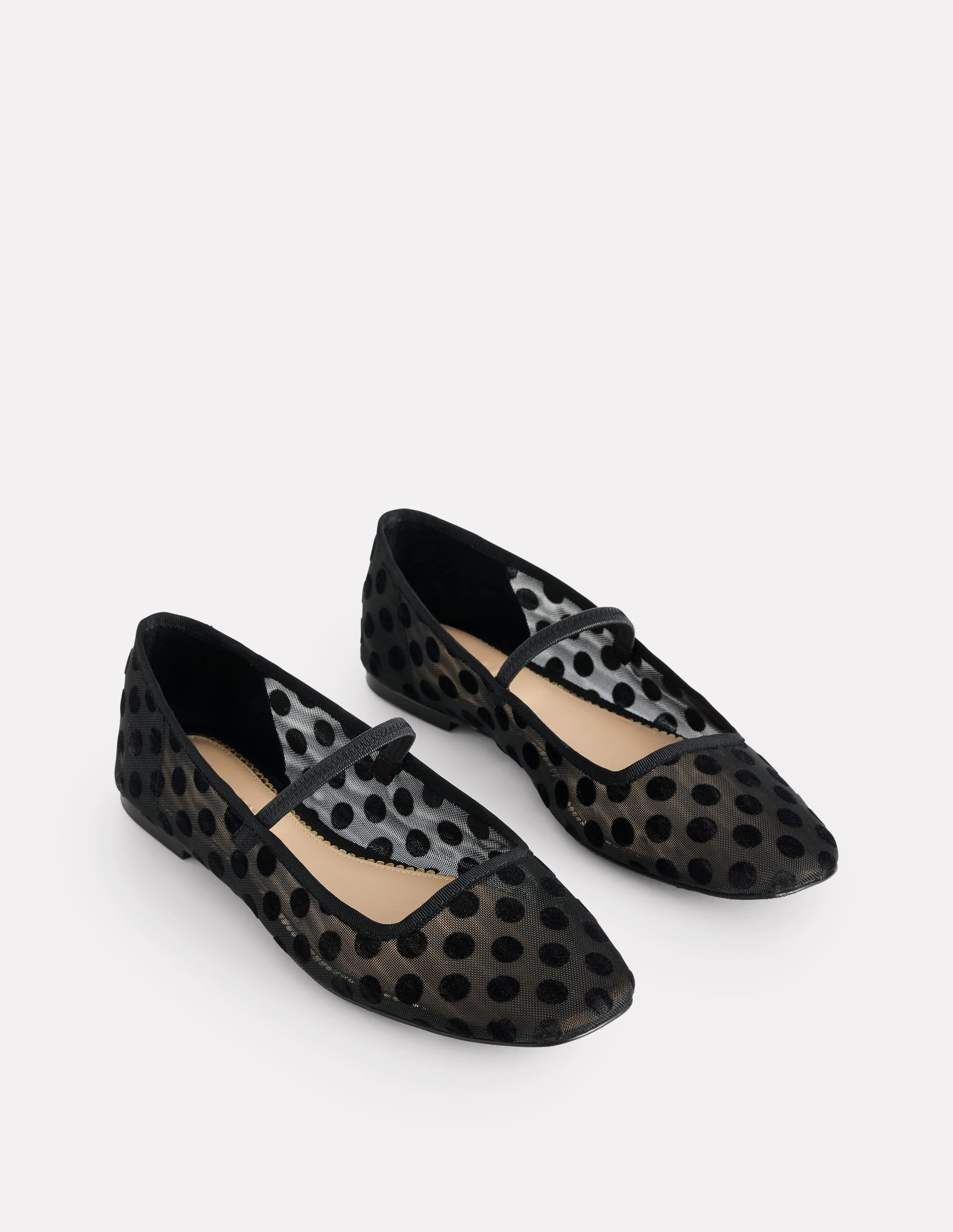 Thea Mary Jane Ballet Flats-Polka Dot Mesh
