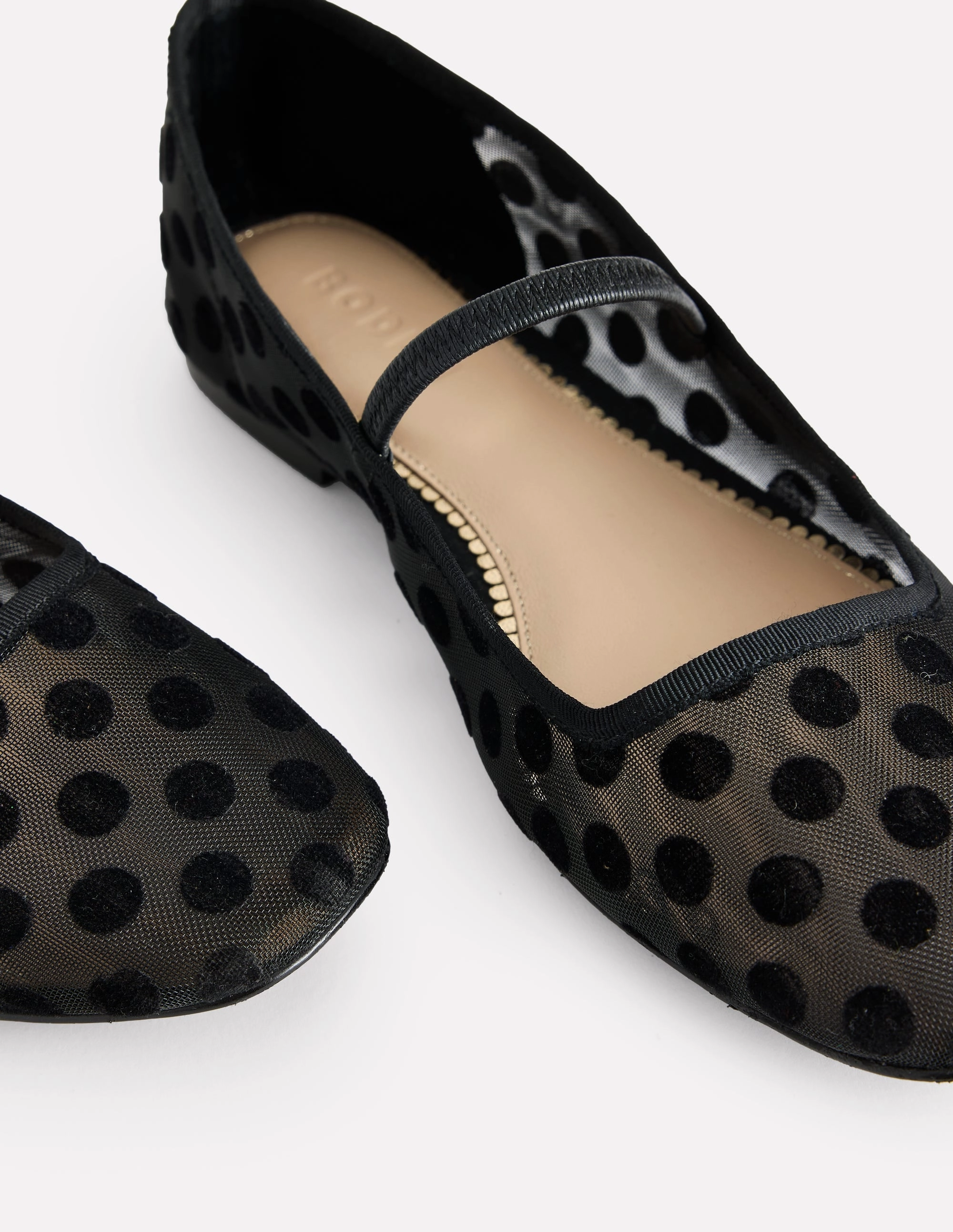 Thea Mary Jane Ballet Flats-Polka Dot Mesh