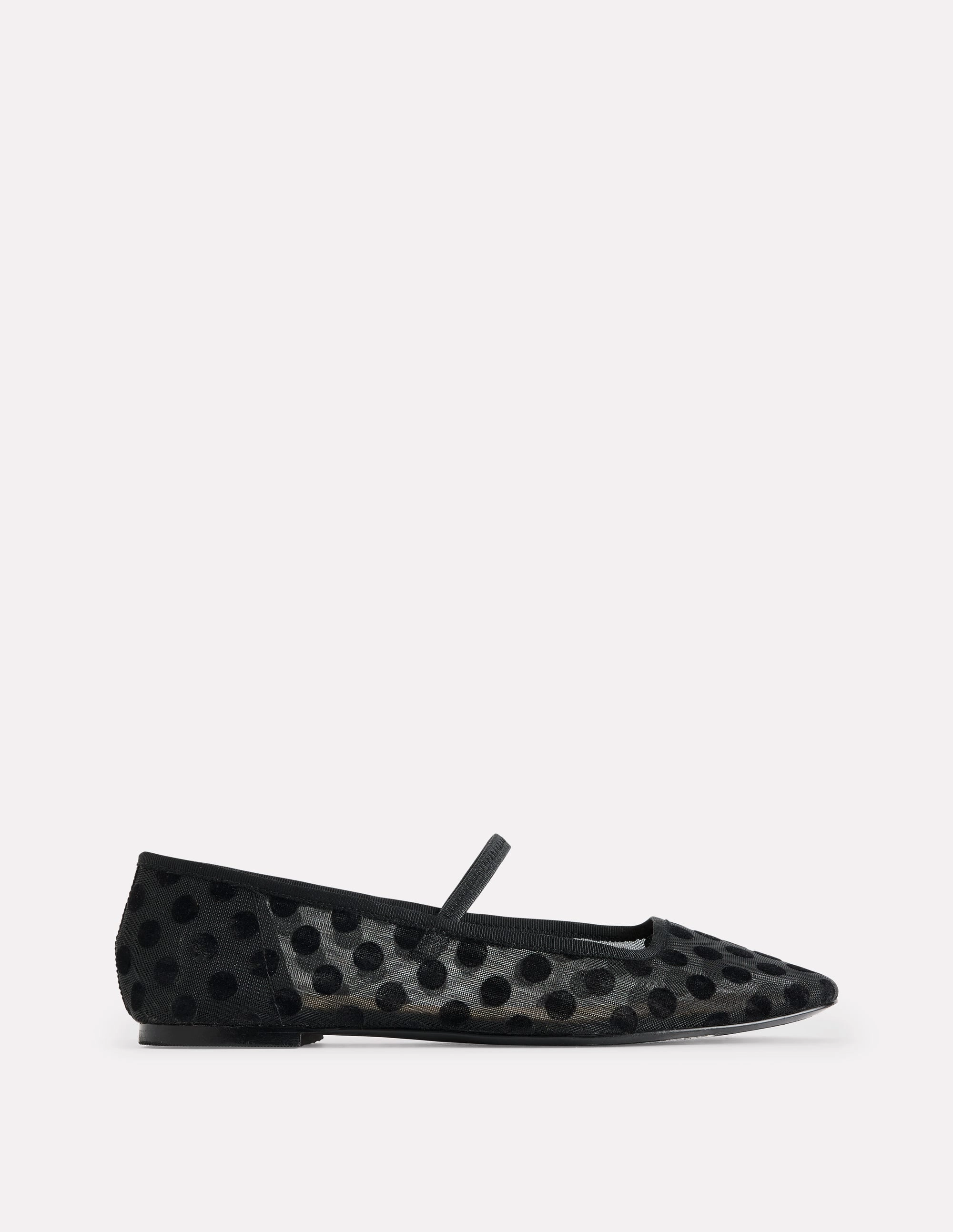 Thea Mary Jane Ballet Flats-Polka Dot Mesh