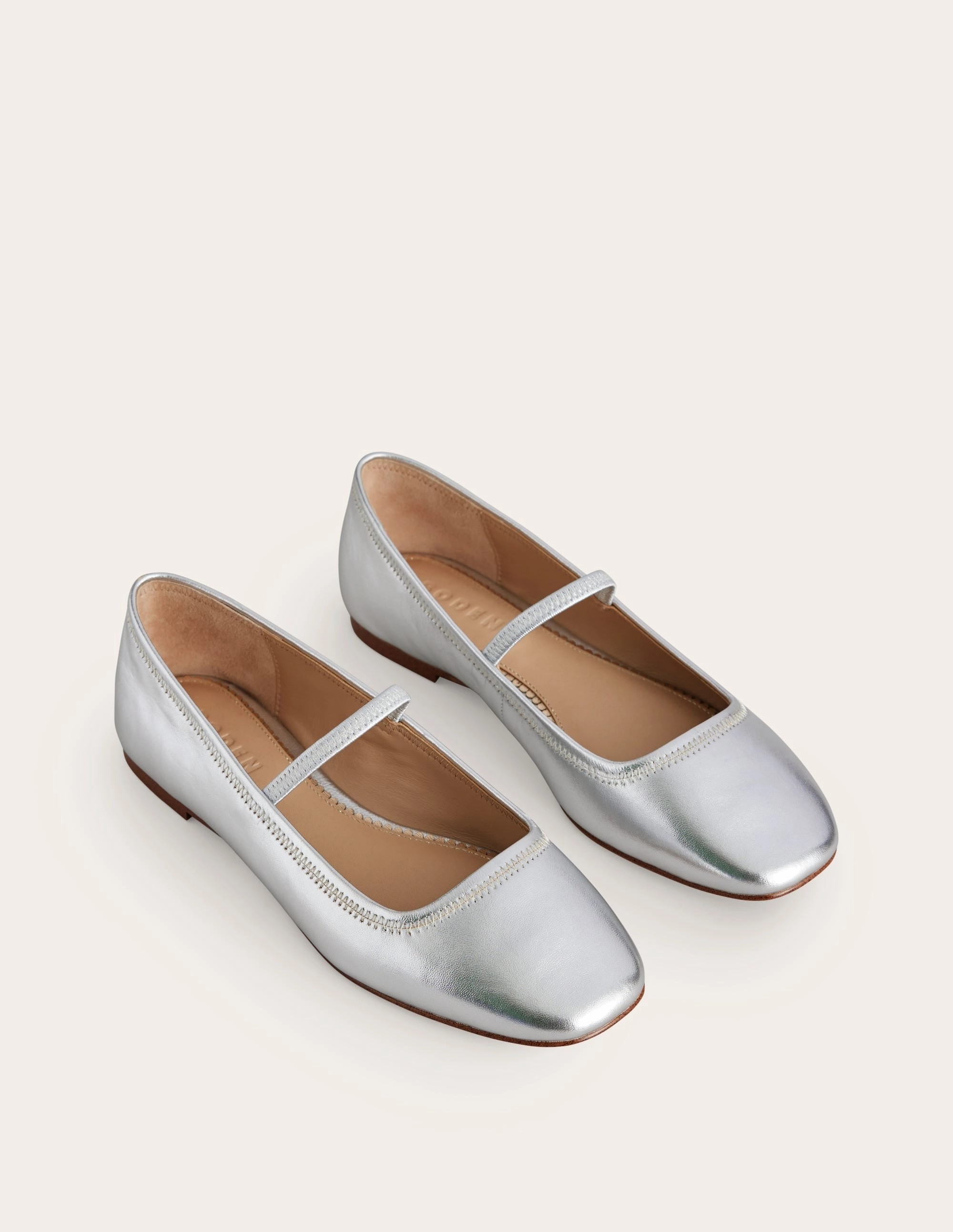 Thea Mary Jane Ballet Flats-Silver Metallic