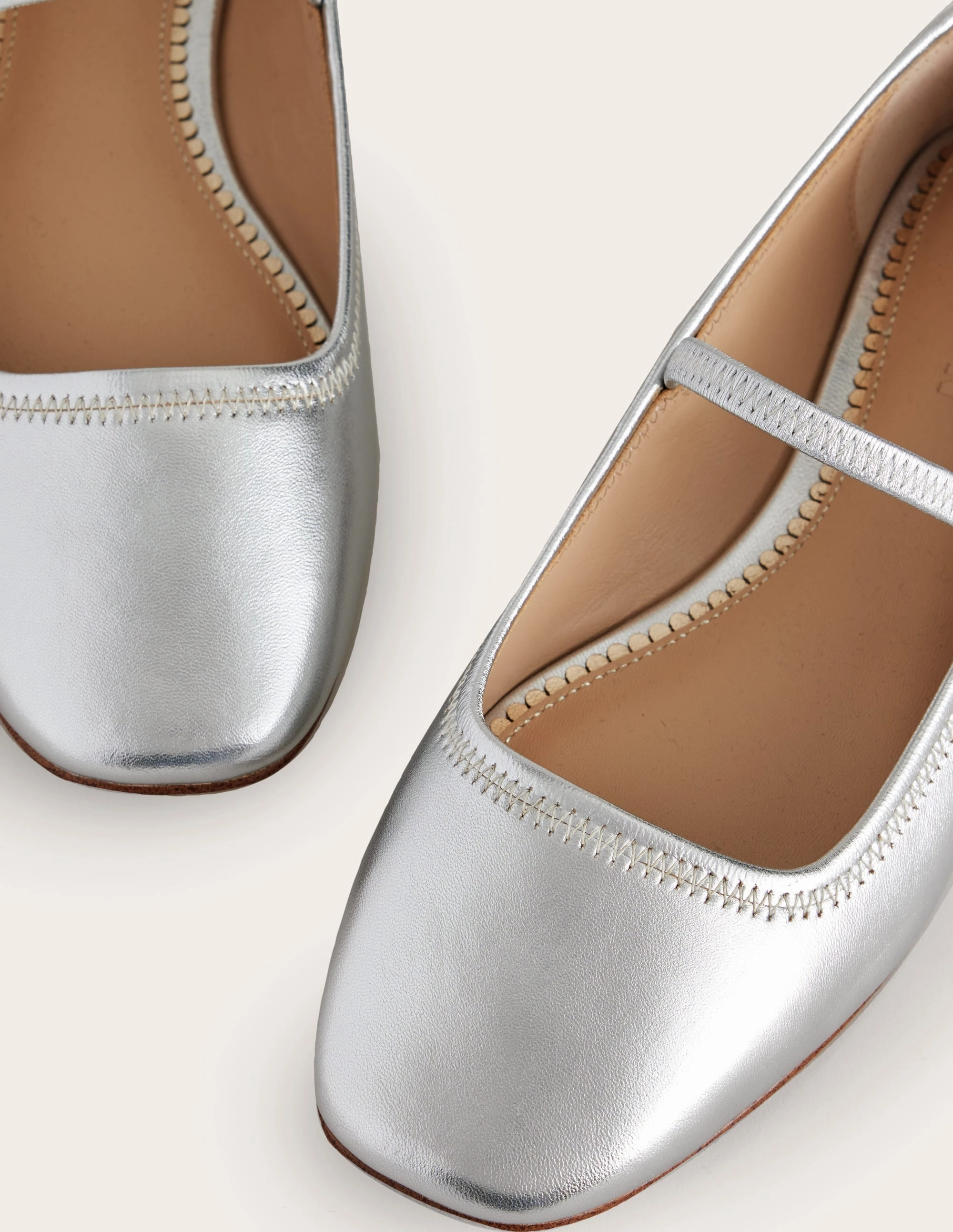 Thea Mary Jane Ballet Flats-Silver Metallic