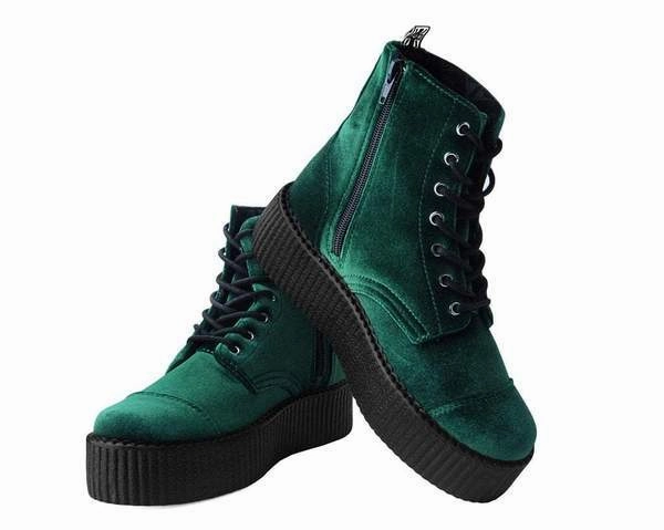TUK V9759L Green Velvet 7-Eye Viva Mondo Boot