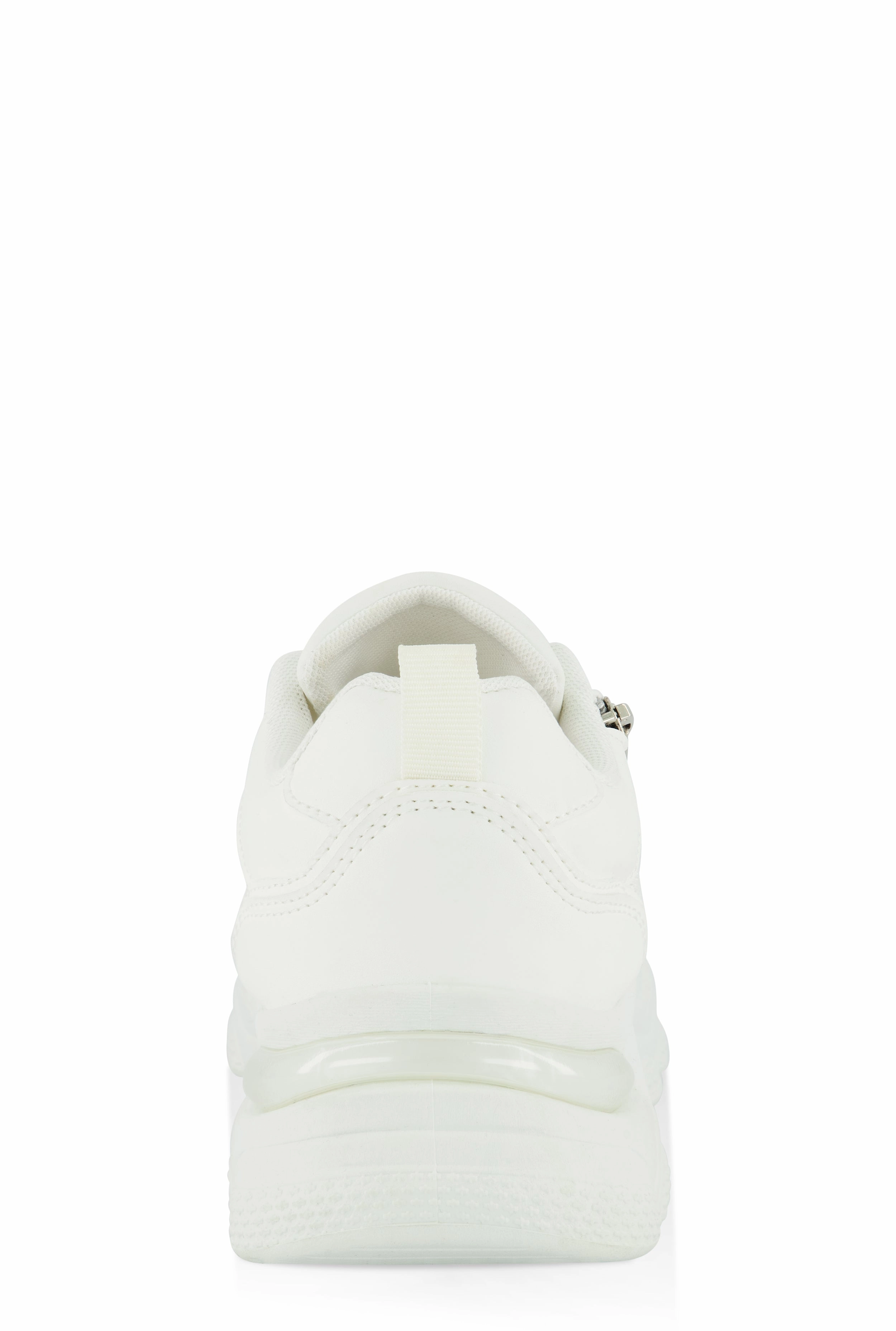 Zipper Detail Chunky Sole Lace Up Sneakers